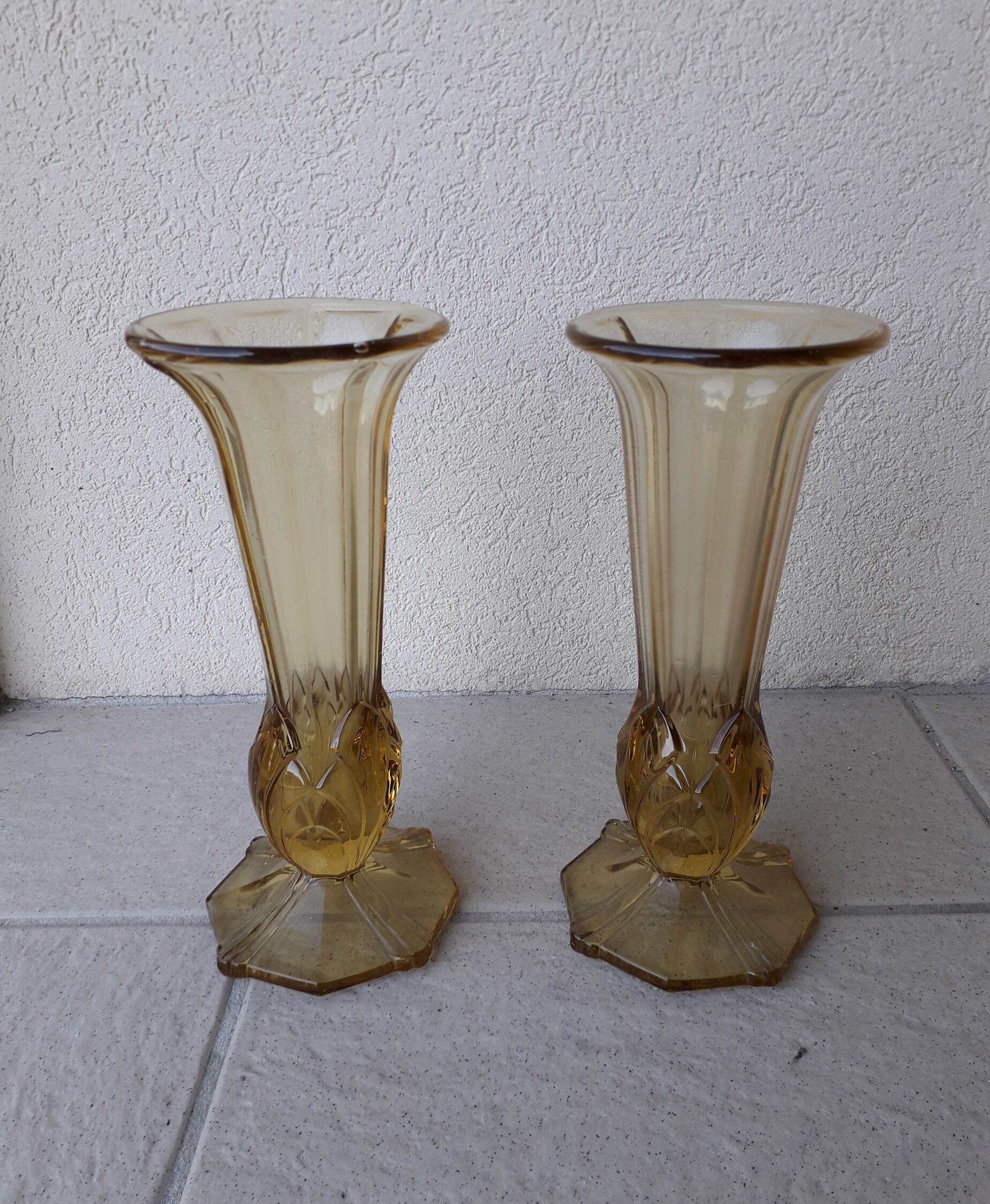 Paire de vases verre