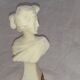 Art nouveau white marble bust;  woman