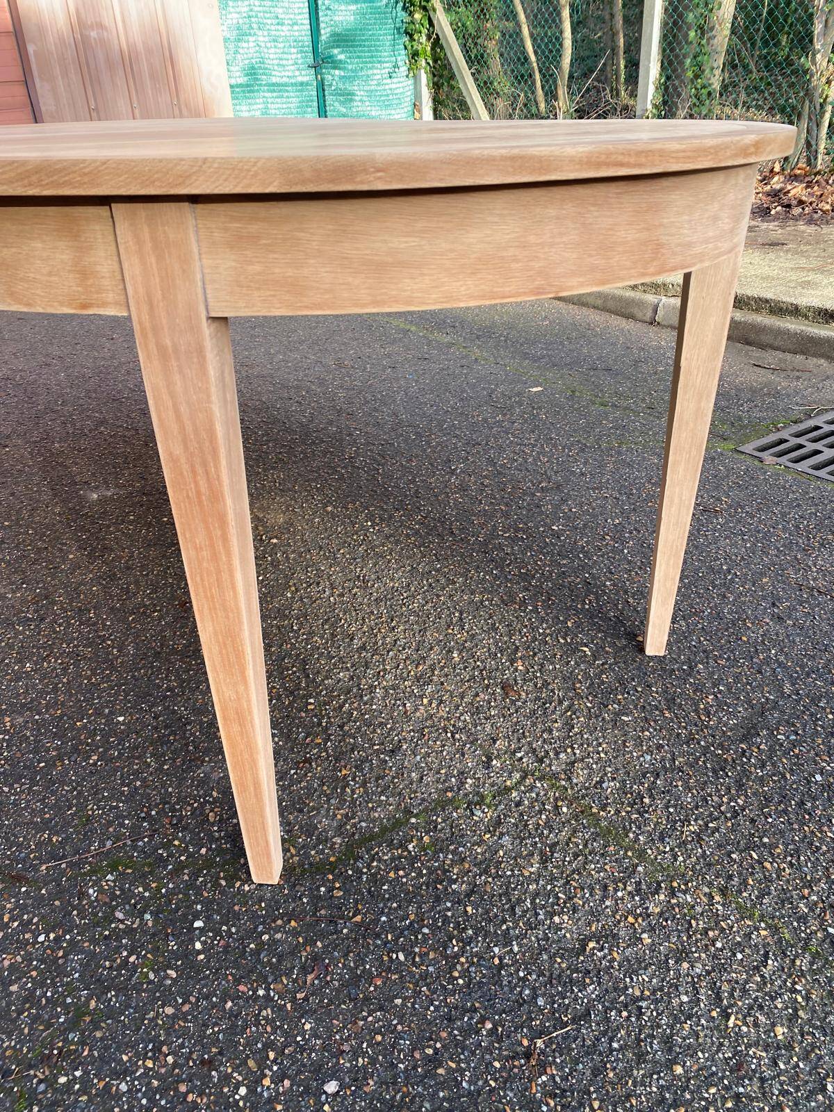Table à manger scandinave extensible rénovée en chêne 110cm du XXème
