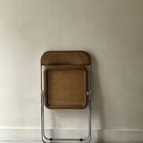 Plia folding chair in chrome and cane by Giancarlo Piretti, Italy 1970