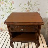 Solid cherry bedside table, Louis XV style
