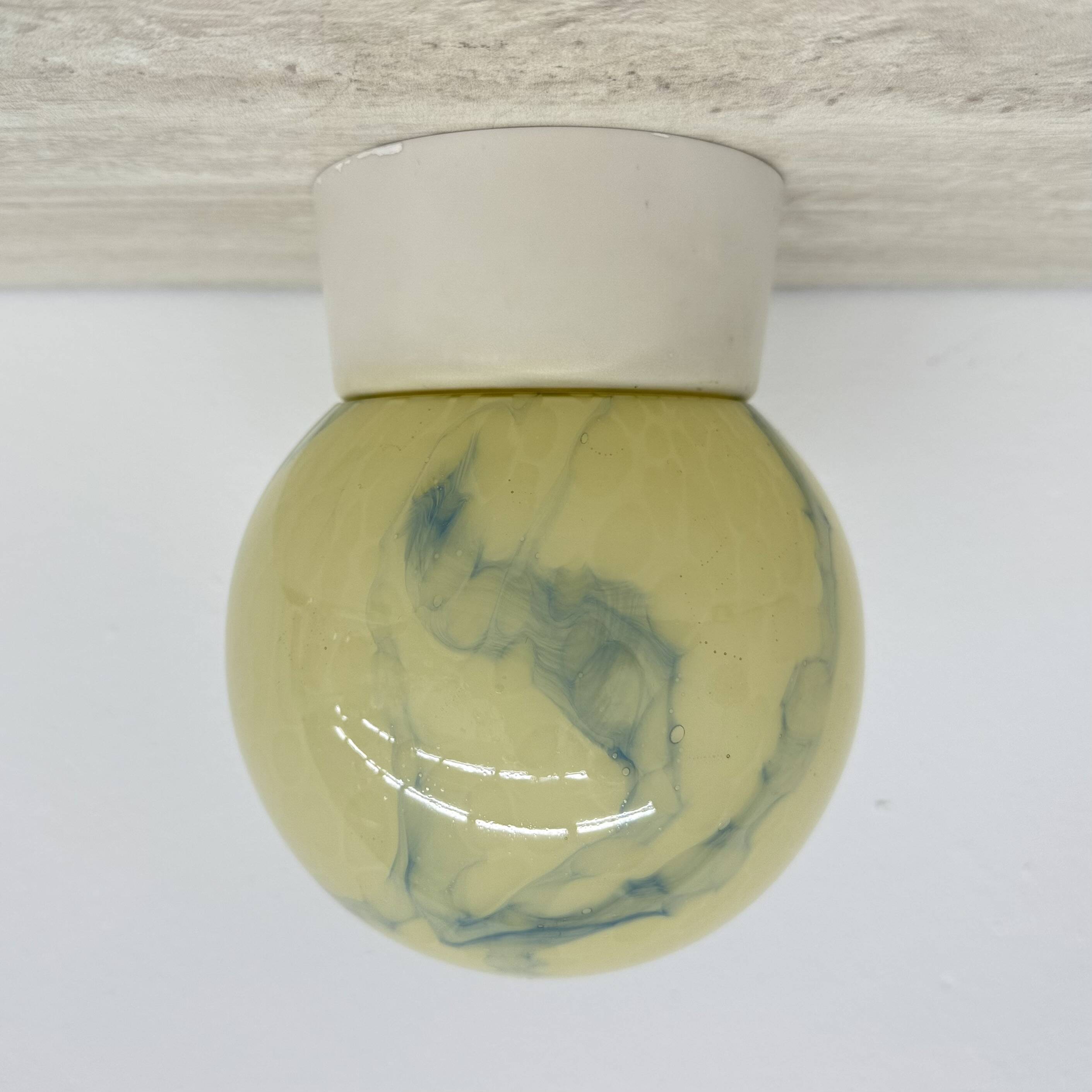 Thabur art deco marbled glass ceiling lamp , 1930s the Netherlands