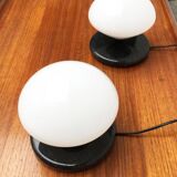 Vintage Swiss marble and glass table lamps by Optelma, set of 2.