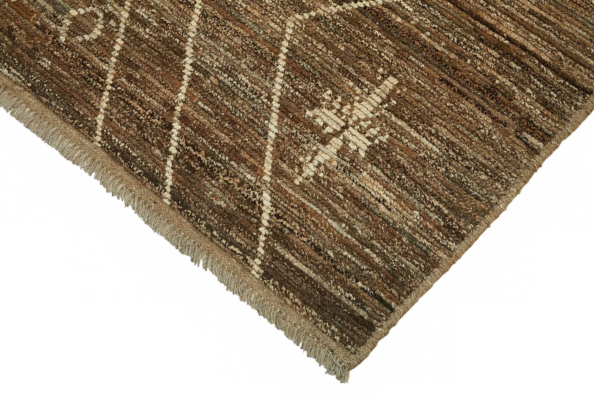 Handmade Tribal Decorative 207 cm x 293 cm Brown Wool Carpet