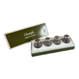 Christofle box of 4 solid silver salt pots