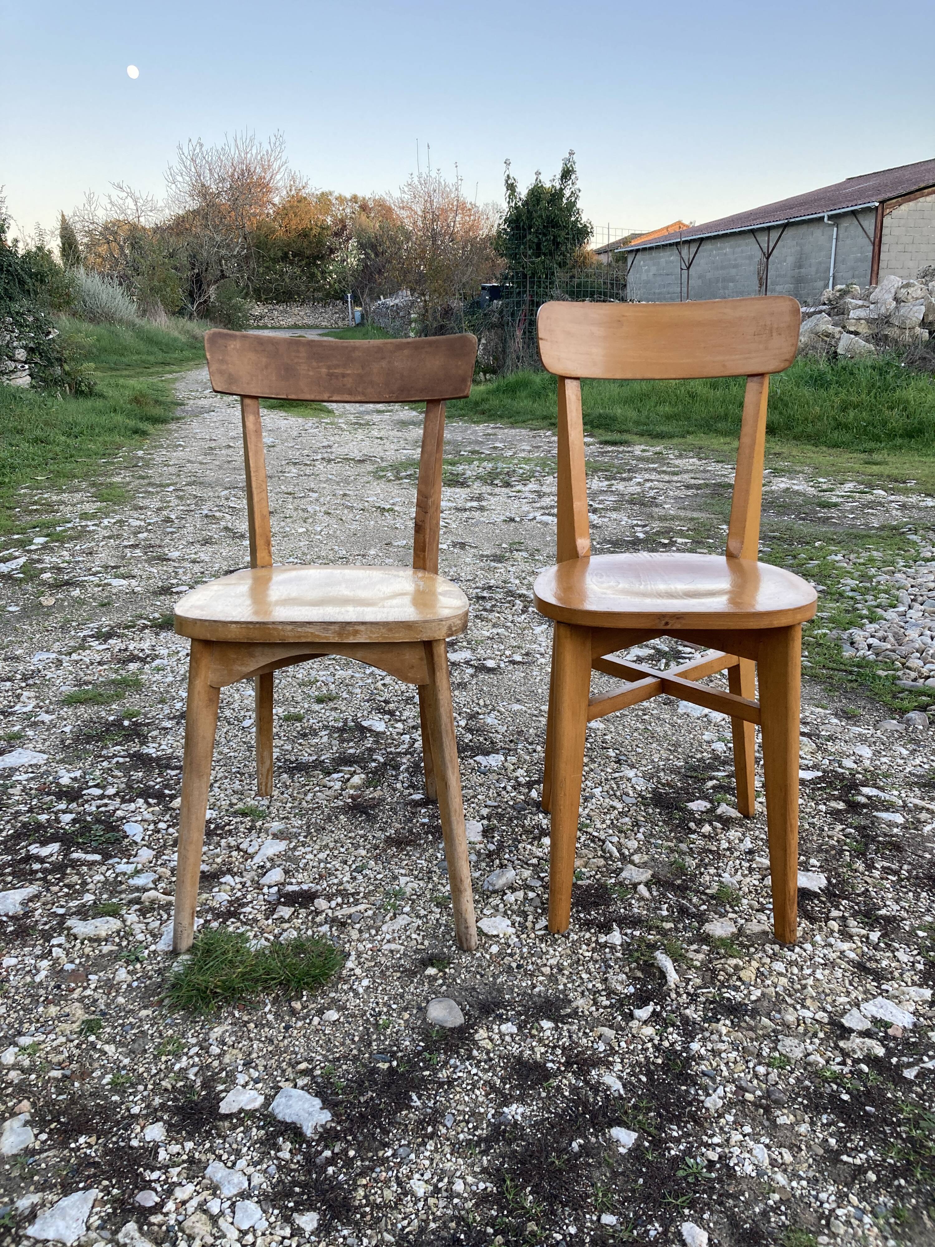 Ensemble de 4 chaises de bistrot luterma, estampillées