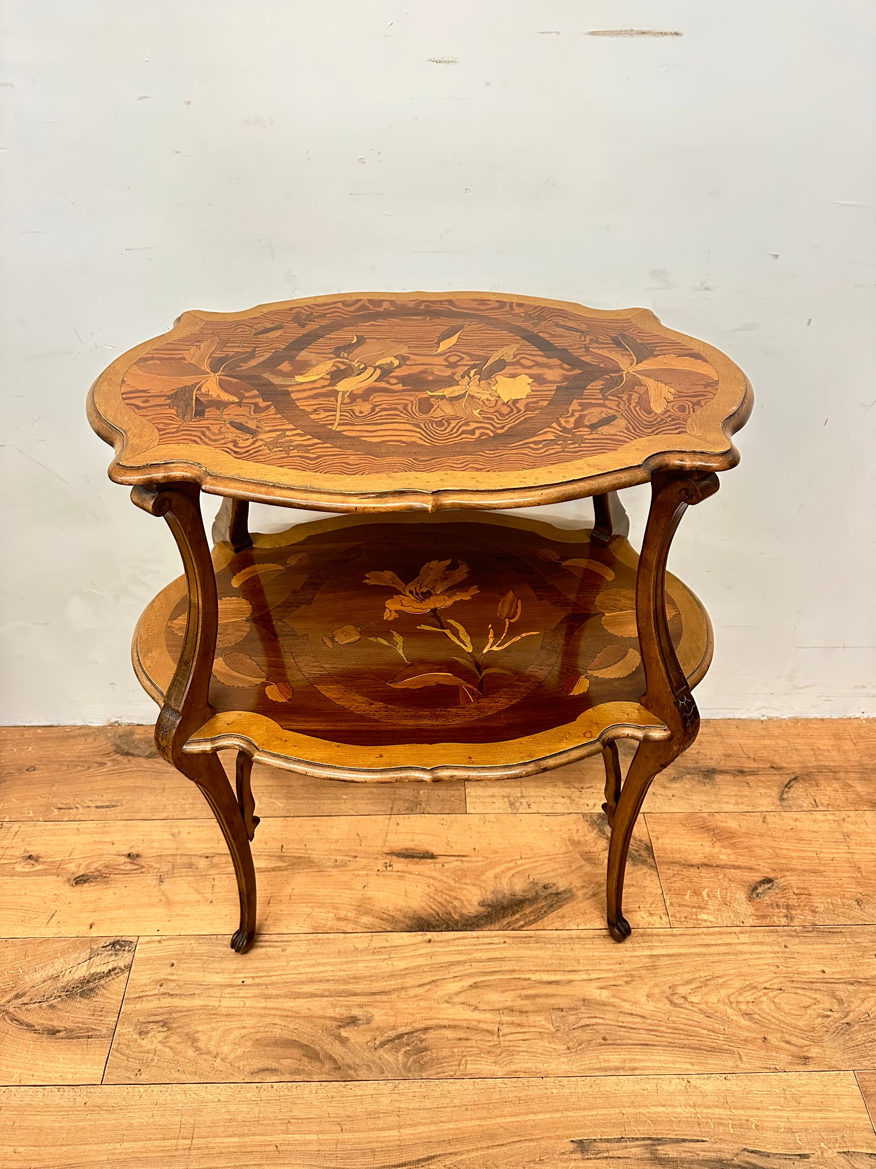 Double side table art nouveau tray