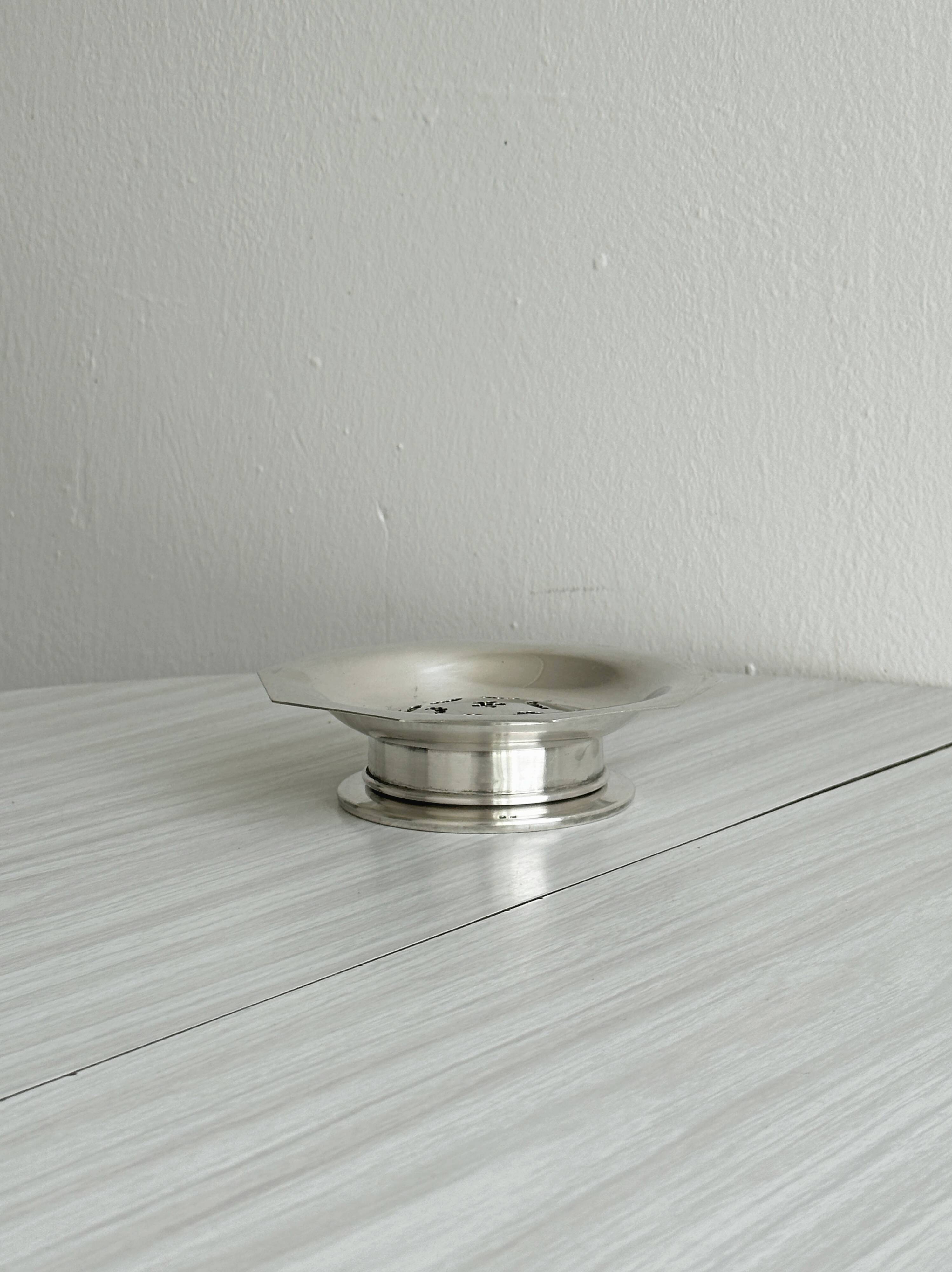 Silver-plated metal butter dish Coquillor