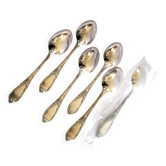 Deetjen lot 6 cuillères à café dessert en métal argenté rubans croisés 14,5 cm