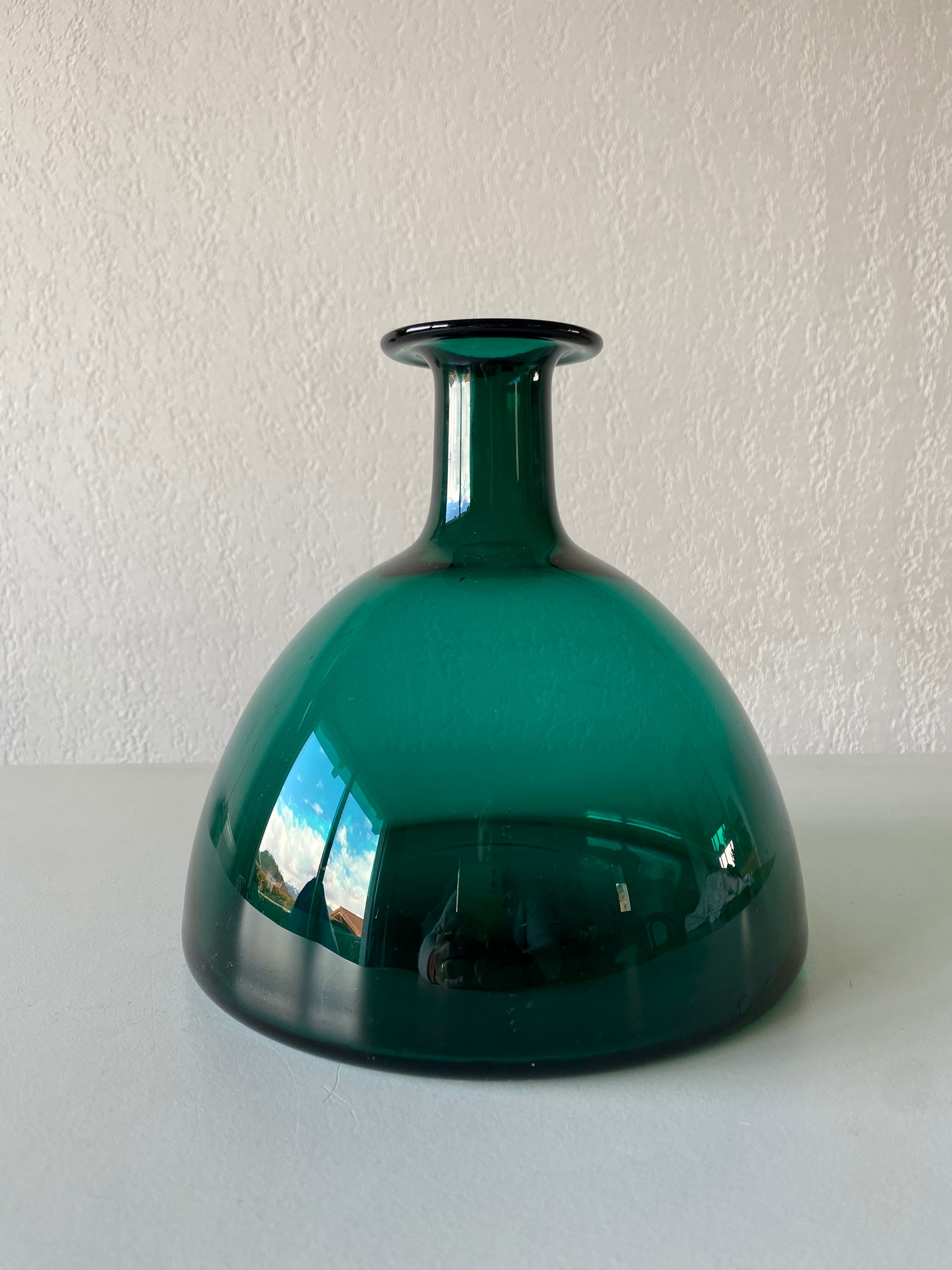 Blown glass vase signed holmegaard 1961
