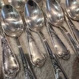12 silver-plated metal teaspoons, Ercuis silversmith, Louis XV 29