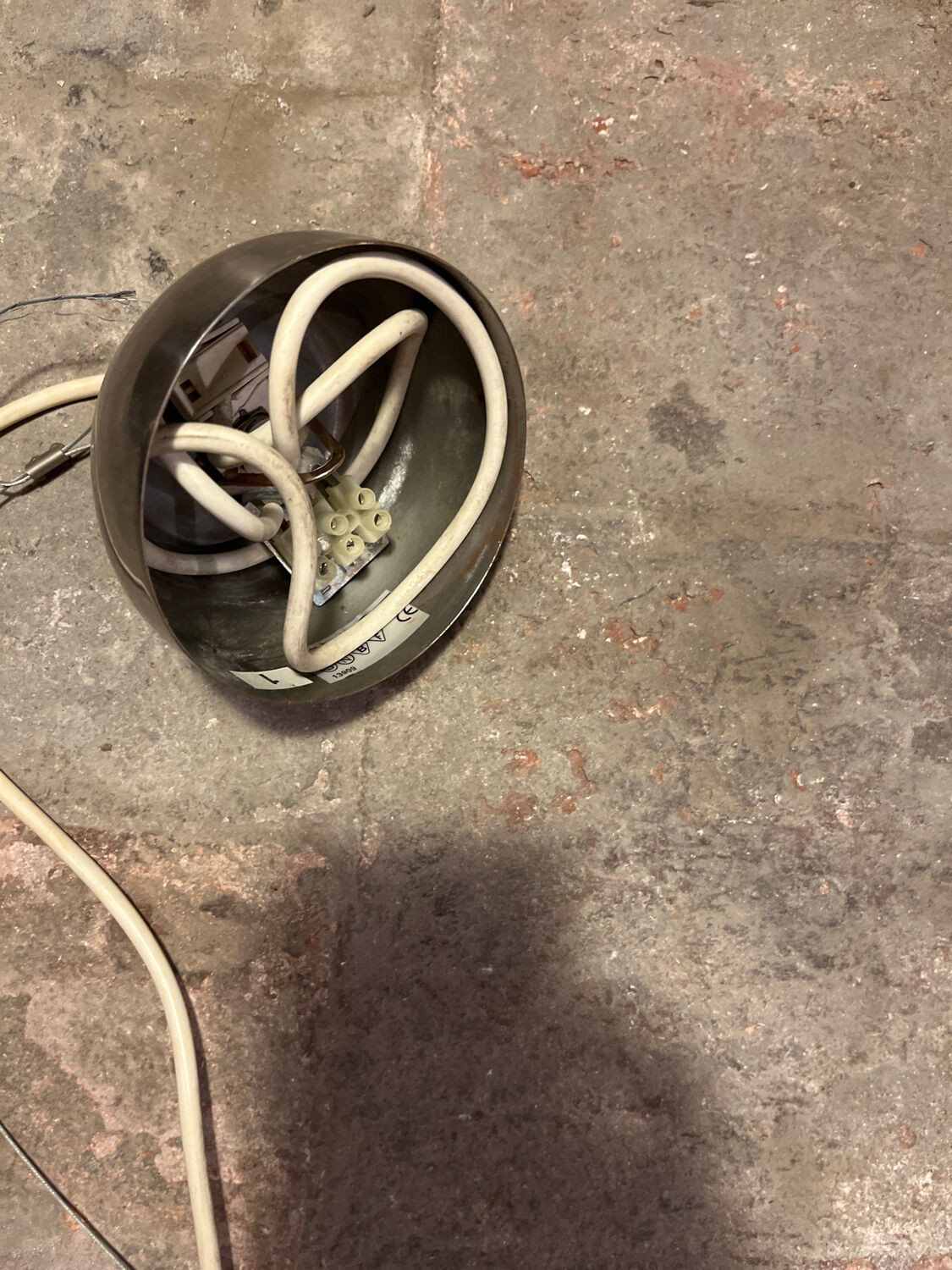 White glass ball suspension