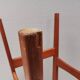 Bar stool, made of teak wood and cognac/red leather. Denmark 1960s