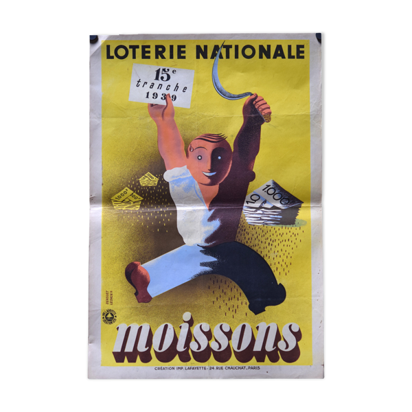 Affiche loterie nationale 1939 « Moisson » — Beyit