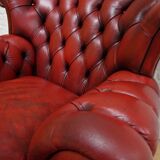 Vintage English Leather Dellbrook Chesterfield Club Chair