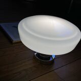 Opaline glass globe ceiling light, 30 cm, white glass, wall light with stainless steel fixings