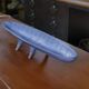 Long blue ceramic signed Atelier Mornac 1950s