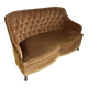 Mustard velvet toad stool bench