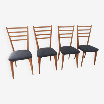 Lot de 4 chaises des années 1950