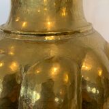 Vase with godrons in hammered brass XX century