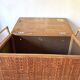 Vintage rattan cane bench chest
