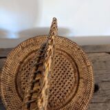 Set of 7 presentation plates in wicker rattan cannage