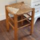 Wooden and straw stool