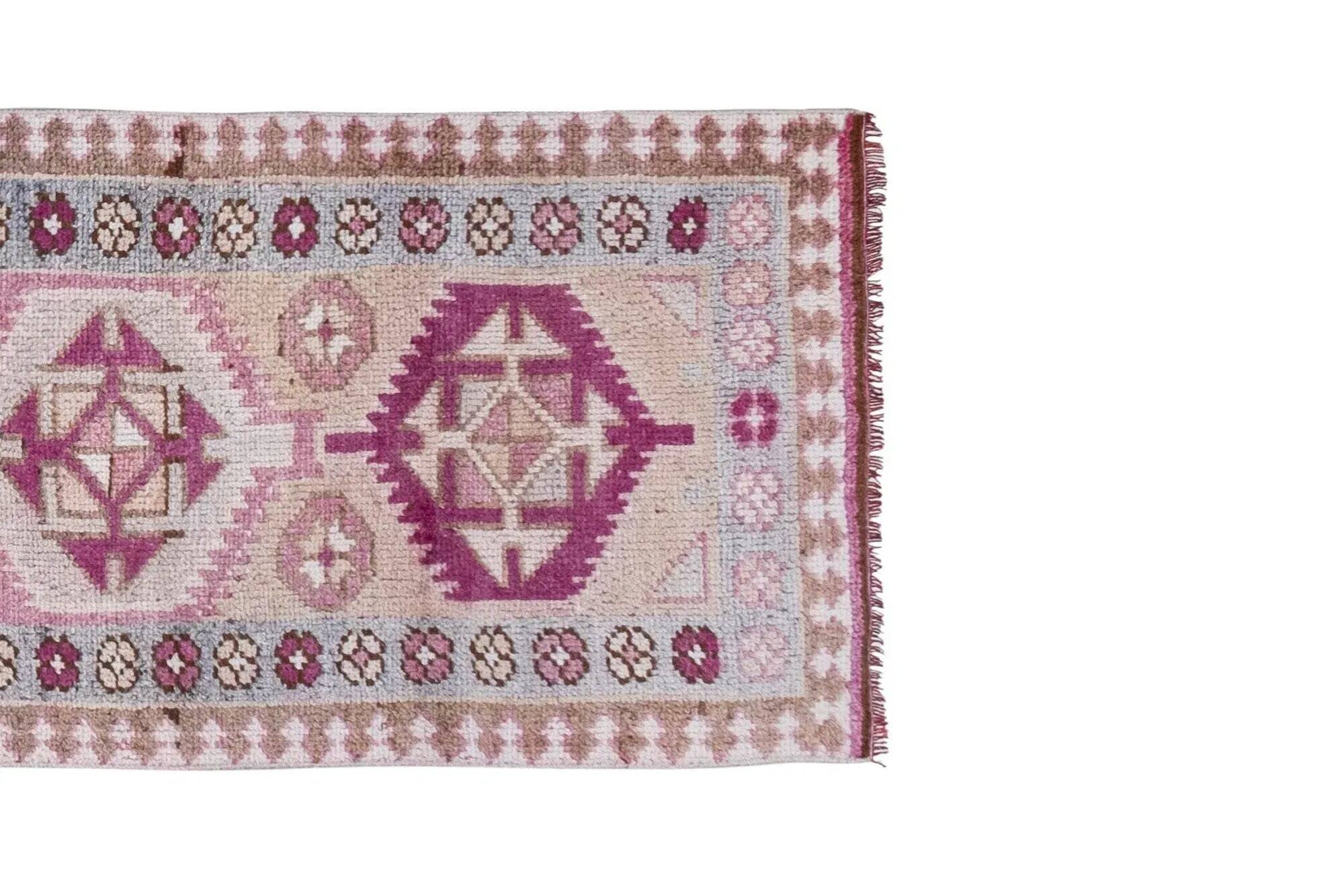 Vintage Turkish hallway rug 80x401 cm