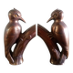 Frajou - Pair of Bookends with Birds, Woodpecker & Portor Marble