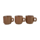 3 stoneware coffee cups