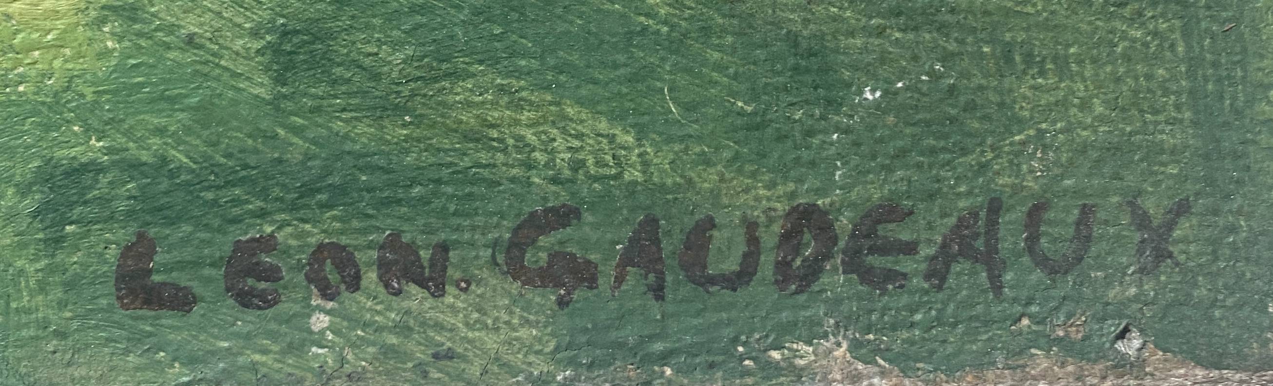 HST painting "Village of Jouy sur Eure" by Léon Gaudeaux (1893 / 1947)