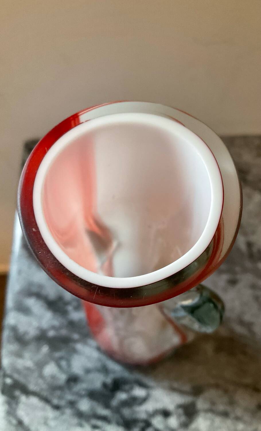 Two vintage ear vases made of Murano glass.