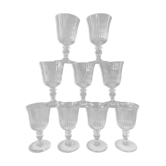 Lot de 9 verres à pieds anciens en cristal taillé