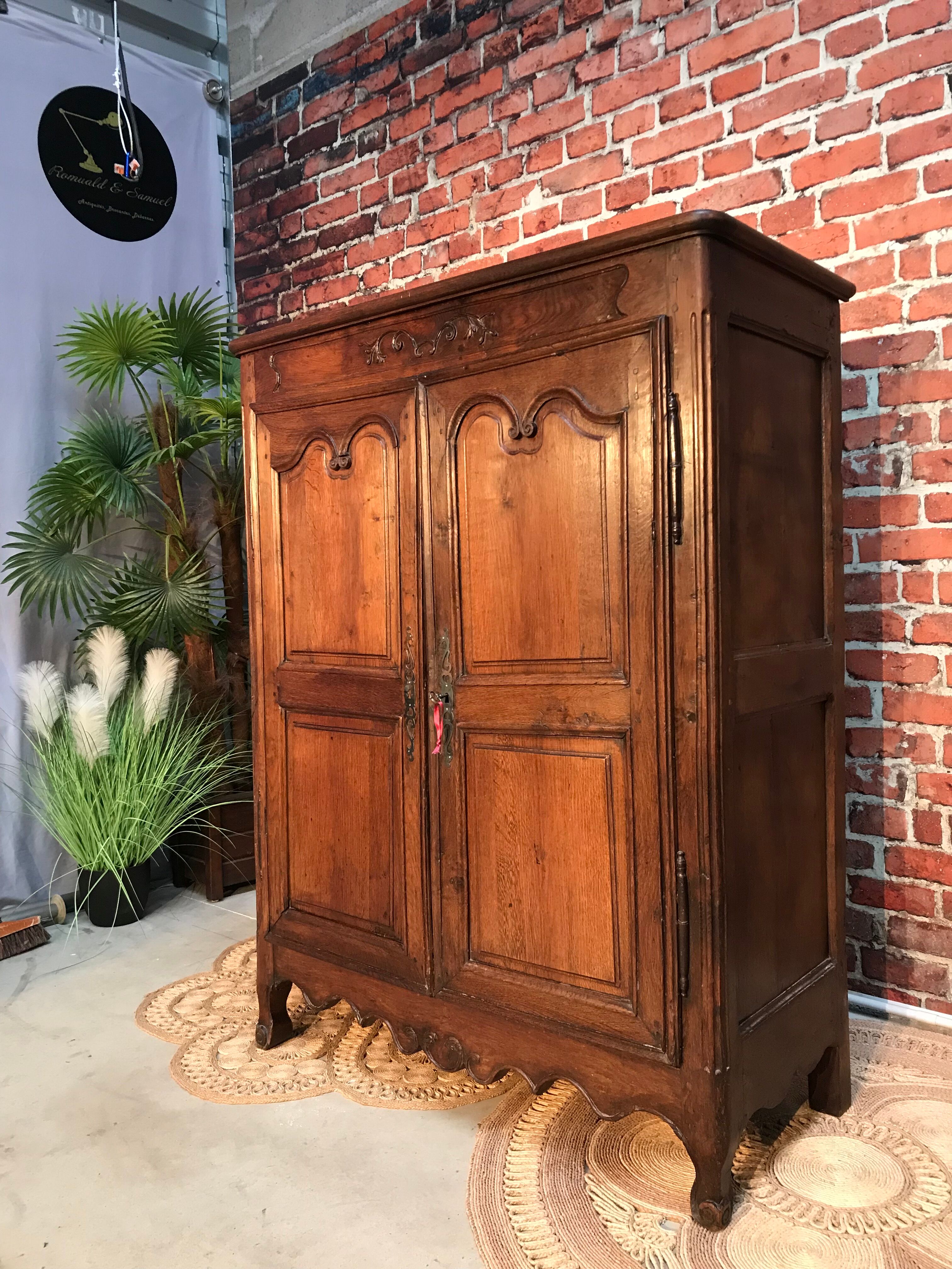 Antique solid wood wardrobe.