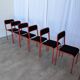 Set of 6 red & black metal chair: space age stackable dining chair baša