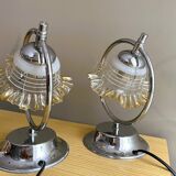 Pair mid century modern bedside lamps