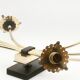 Wall lamp with brass rods and glass lampshade, 1960s