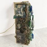 Vintage brutalist glass wall lamp, 1960s