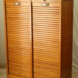 Radia vintage oak double curtain binder cabinet