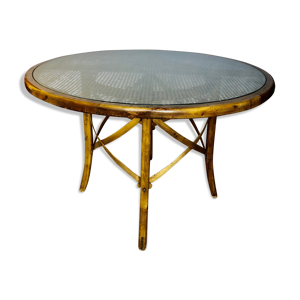 Table à manger 1960 cannage et