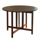 Extendable drop-leaf table for 2 to 5 people - vintage lacquered wood in black