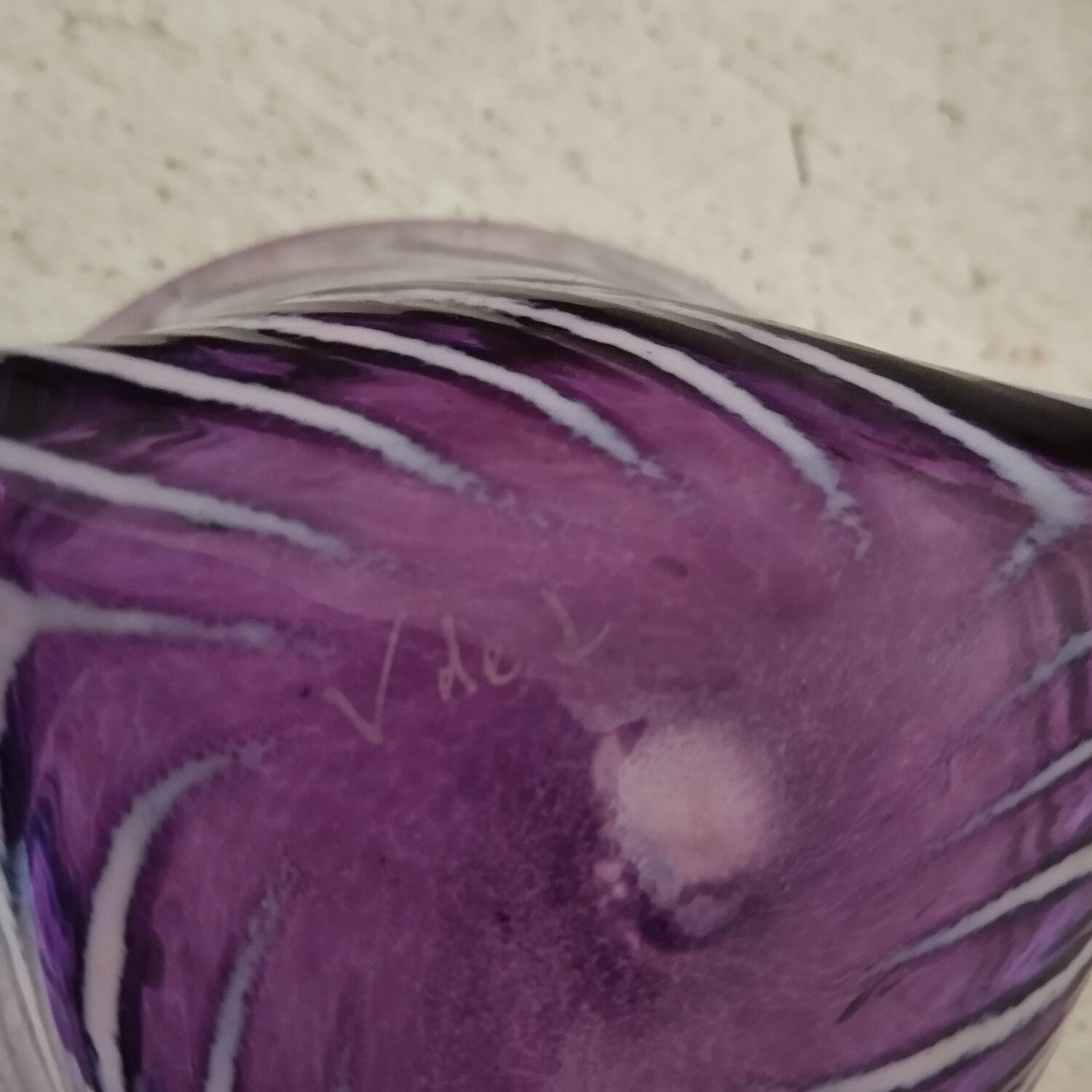 Signed blown glass cup