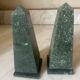Pair of green marble obelisk bookends