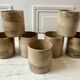 Lot de 7 mugs en grès artisanal années 70