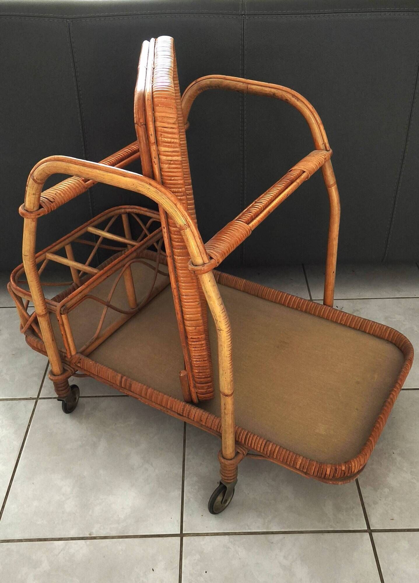 1950s bar chariot - ceramic tray from saint amand