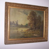 oil on ancient canvas