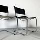 Set of 4 B33 leather chairs by Marcel Breuer, Thonet edition 1930