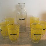 Ricard 6 glasses and carafe anniversary model "1932" signed Lehanneur