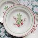 Set of 4 Lunéville KG soup plates, coffee leaves