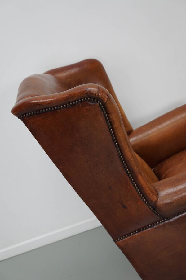 Fauteuil club vintage en cuir couleur cognac, pays-bas fauteuil club vintage en cuir couleur cognac, pays-bas